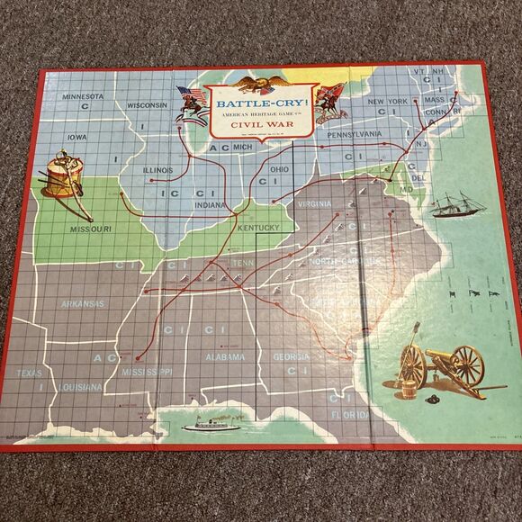 Vtg Milton Bradley Board Game Battle Cry American Heritage Board ONLY READ - Picture 1 of 3